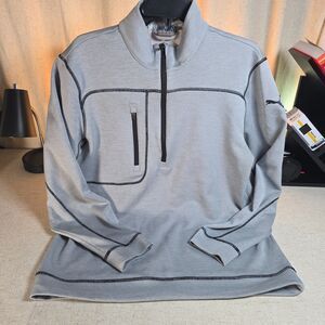 PUMA Mens Medium Gray Quarter Zip Athletic Performance Pullover Sweatshirt